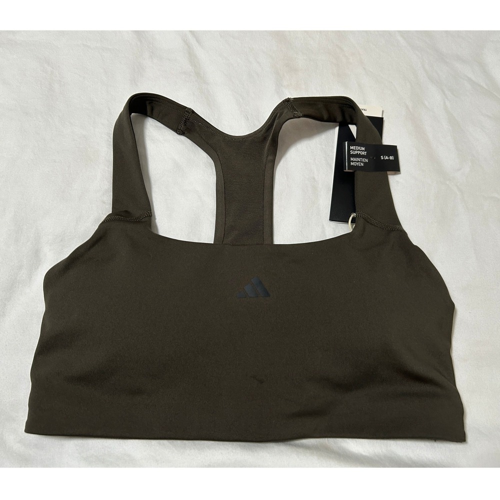 Adidas Powerimpact Medium Support Training Bra Shadow Olive Green Small (A - B)